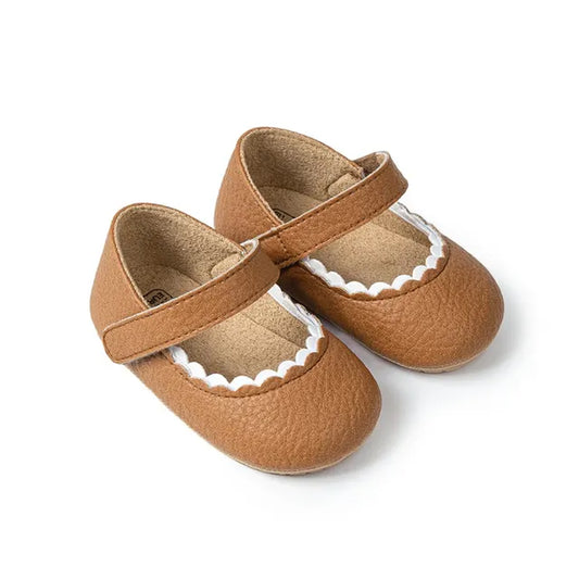 Baby Boys Girls Shoes Infant Leather Rubber Sole Anti-Slip Toddler First Walkers Crib Shoes Newborn Girl Princess